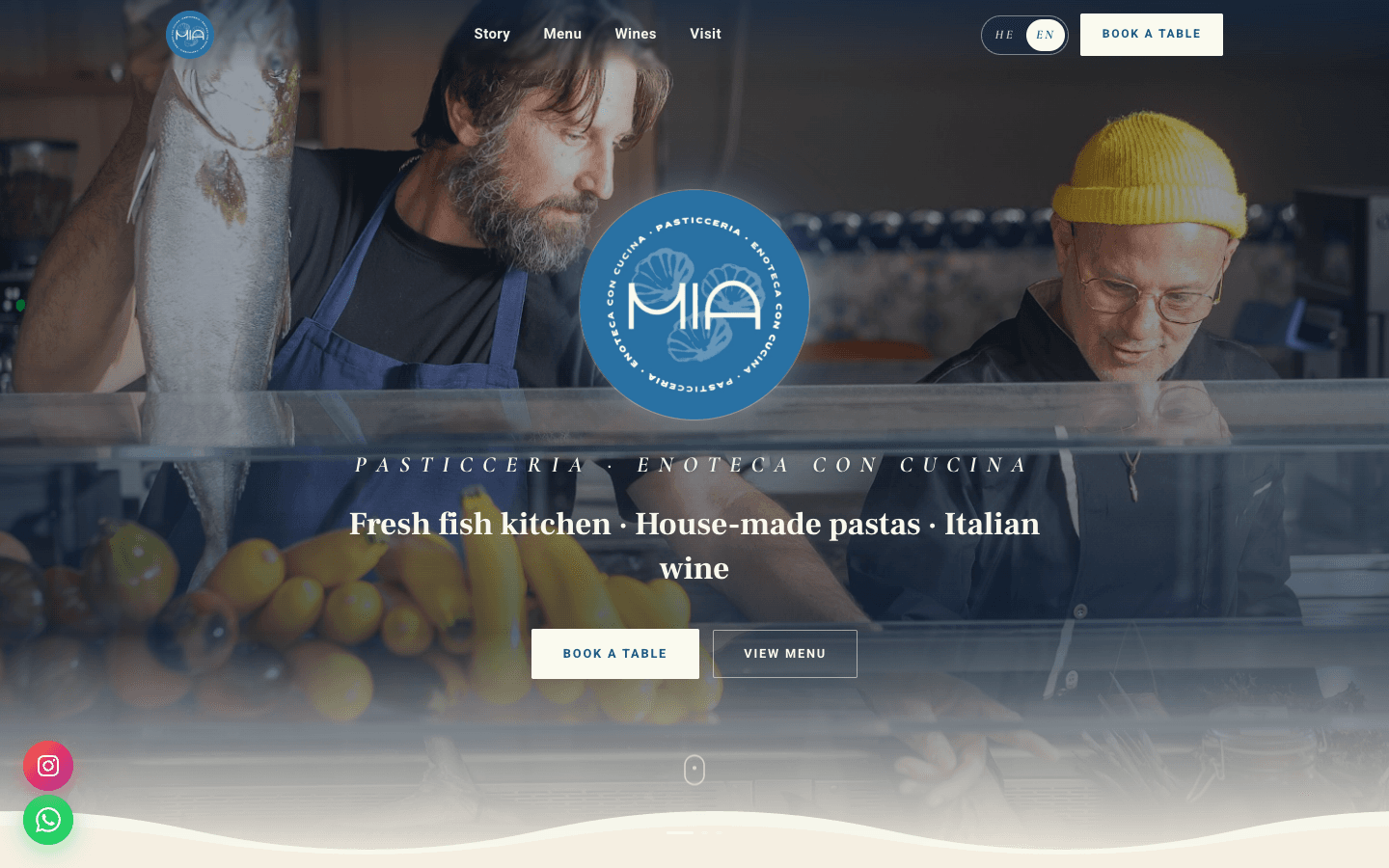 Mia website — Pasticceria · Enoteca