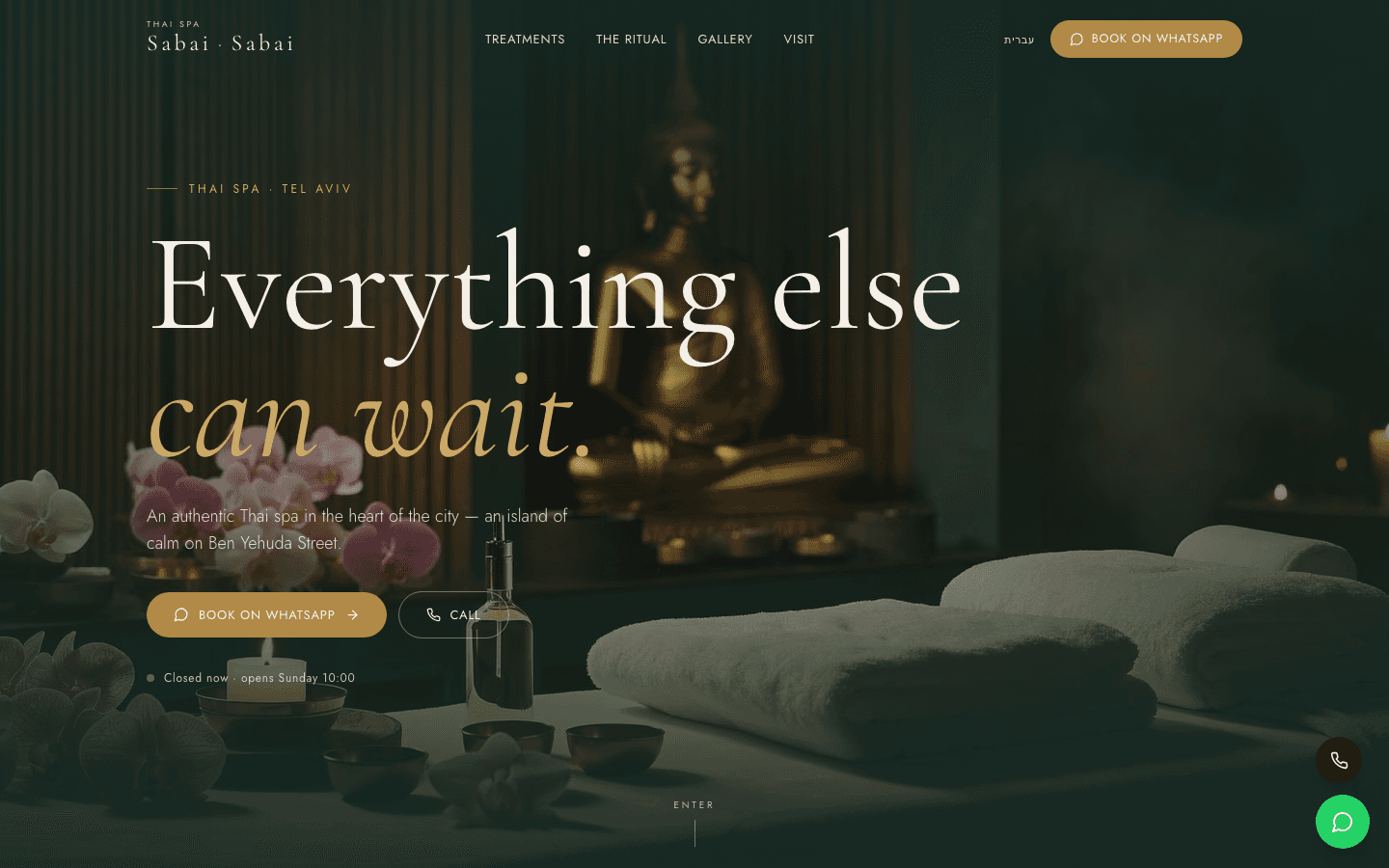 Sabai Sabai website — Thai spa & wellness